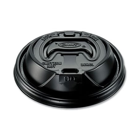 Dart OPTIMA RECLOSABLE LID, FITS 12-24 OZ FOAM CUPS, BLACK, 1000PK 16RCLBLK